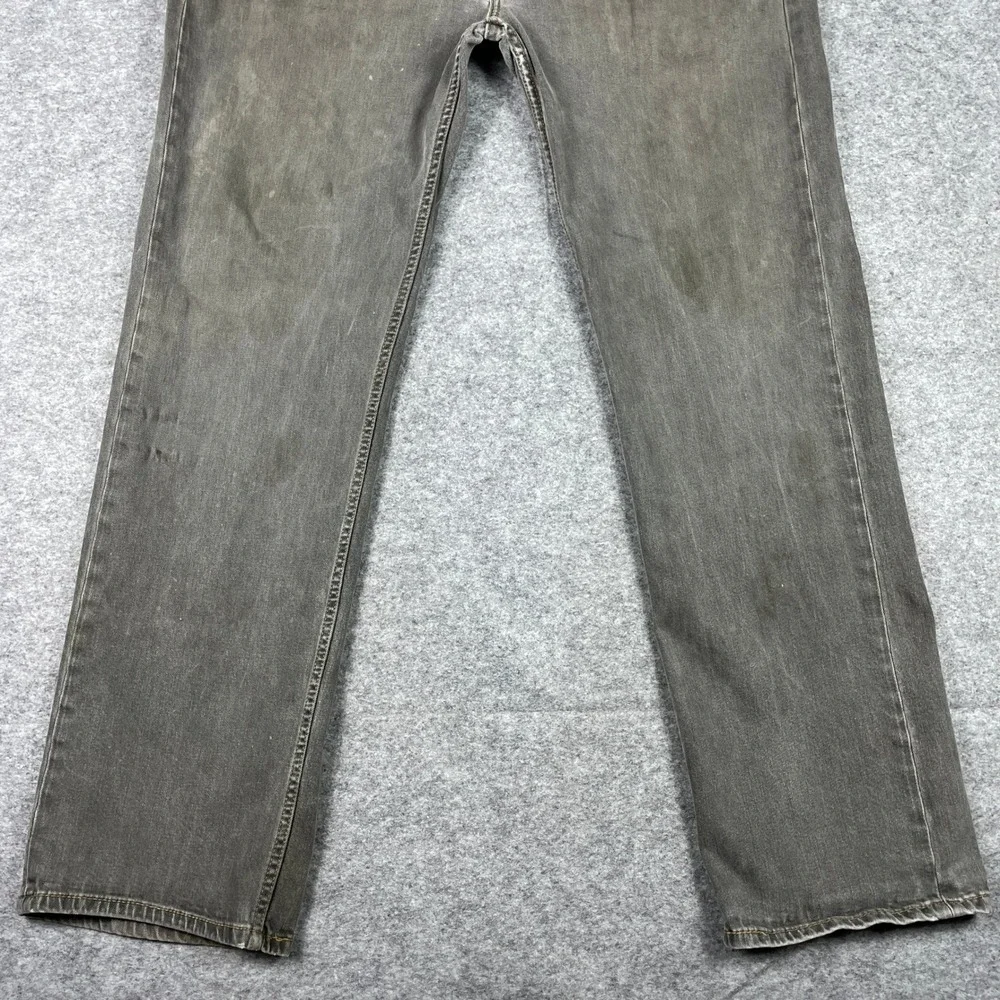 Levis Jeans Mens 36x34 (Fits 36x32) Grey 569 Loose Straight Stretch Denim Pants